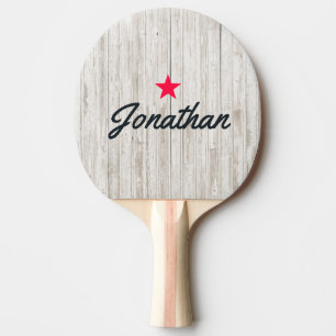 Raquette De Ping Pong Bois Blanchi Étoile Vintage Signature
