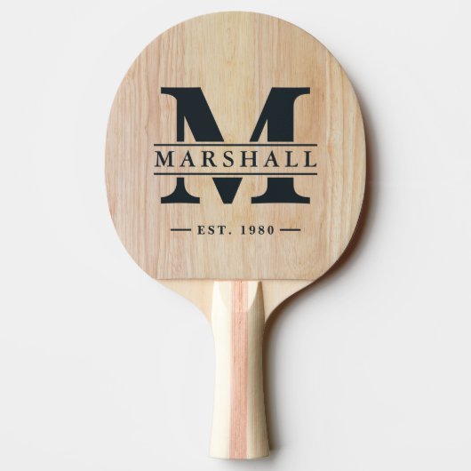 Raquette De Ping Pong Bois de frêne blanc - monogramme et superposition (Dos)