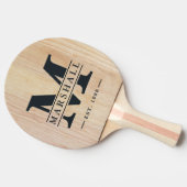 Raquette De Ping Pong Bois de frêne blanc - monogramme et superposition (Côté)