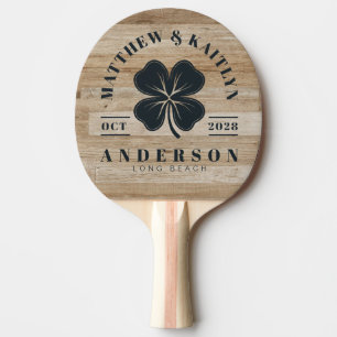 Raquette De Ping Pong Bois de frêne clair Croix celtique irlandaise Chan