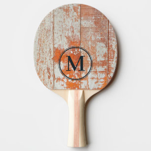 Raquette De Ping Pong Bois de grange usé Monogramme