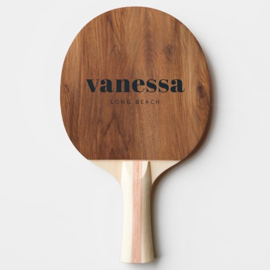 Raquette De Ping Pong Bois d'érable Minimal Moderne Classique Nom BK (Dos)