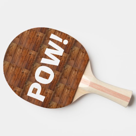 Raquette De Ping Pong Bois foncé rustique Drôle POW! BAM ! (Côté)