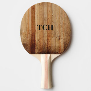 Raquette De Ping Pong Bois Personnalisé Rustique Campagne Marron Noir