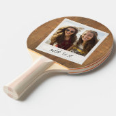 Raquette De Ping Pong Bois rustique avec cadre photo Carré (Devant Angle)
