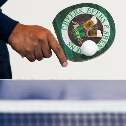 Raquette De Ping Pong Bois rustique Cheers Bières Shenanigans (Insitu)