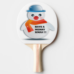 RAQUETTE DE PING PONG BONHOMME DE NEIGE "JOYEUX NOËL"