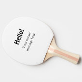 Raquette De Ping Pong Bonjour ajouter un message de nom simple minimum é (Côté)