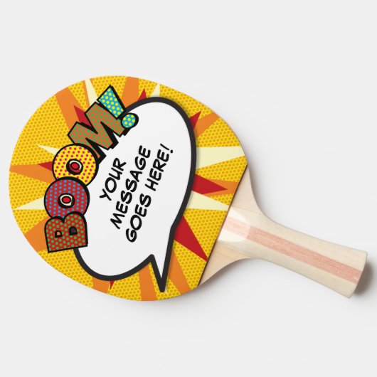 Raquette De Ping Pong BOOM Discours Personnalisé Bubble Funny Cool (Côté)