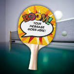 Raquette De Ping Pong BOOM Discours Personnalisé Bubble Funny Cool<br><div class="desc">Customisez avec votre propre message pour en faire votre propre façon Comic Book Pop Art! Cool, branché et amusant, bande dessinée ping pong paddle conçu pour mettre un wham, bang, zap dans le jeu de n'importe qui. Un design amusant, cool et tendance rétro de bande dessinée pop art inspiré de...</div>