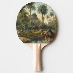 Raquette De Ping Pong Botanique : dromadaires dans la jungle près d'une 