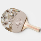 Raquette De Ping Pong Botanique tropicale de l'or monogramme (Côté)