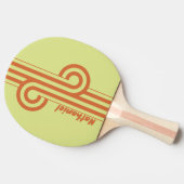 Raquette De Ping Pong Boucle à double rayure de cactus du désert rétro a (Côté)