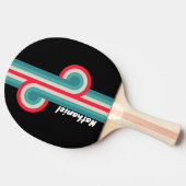 Raquette De Ping Pong Boucle arc-en-ciel rétro stealth avec nom (Côté)