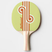 Raquette De Ping Pong Boucle de cactus de désert rétro avec nom (Dos)