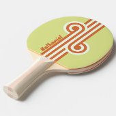 Raquette De Ping Pong Boucle de cactus de désert rétro avec nom (Devant Angle)