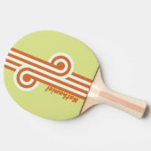 Raquette De Ping Pong Boucle de cactus de désert rétro avec nom (Côté)
