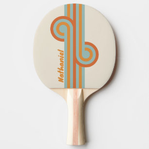 Raquette De Ping Pong Boucle de fleurs de désert vintage avec nom