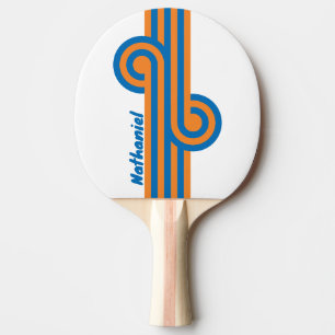 Raquette De Ping Pong Boucle de rayure rétro New Amsterdam avec nom