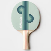 Raquette De Ping Pong Boucle Nostalgique Vert Océan avec Nom (Dos)