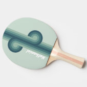 Raquette De Ping Pong Boucle Nostalgique Vert Océan avec Nom (Côté)