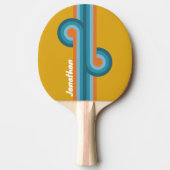 Raquette De Ping Pong Boucle rayée rétro avec nom (Devant)