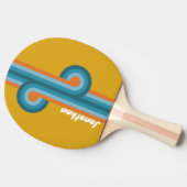 Raquette De Ping Pong Boucle rayée rétro avec nom (Côté)