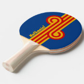 Raquette De Ping Pong Boucle rayée rétro chaleureuse avec nom (Devant Angle)