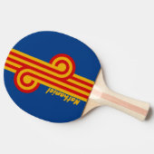 Raquette De Ping Pong Boucle rayée rétro chaleureuse avec nom (Côté)