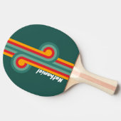 Raquette De Ping Pong Boucle rayée verte avec nom (Côté)