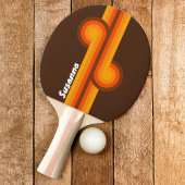 Raquette De Ping Pong Boucle Rétro Marron avec Nom