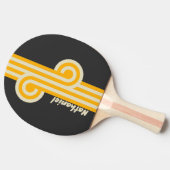 Raquette De Ping Pong Boucle Soleil Noir Rétro avec Nom (Côté)