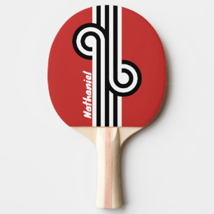 Raquette De Ping Pong Boucle Zèbre Urbaine Rétro avec Nom