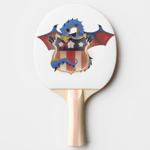 Raquette De Ping Pong Bouclier Vintage USA Dragon