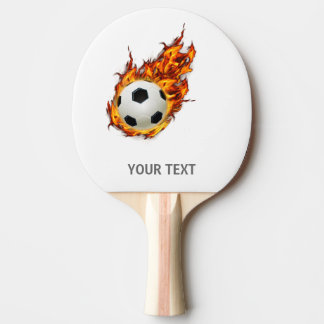 Raquette De Ping Pong Boule de soccer personnalisée en feu