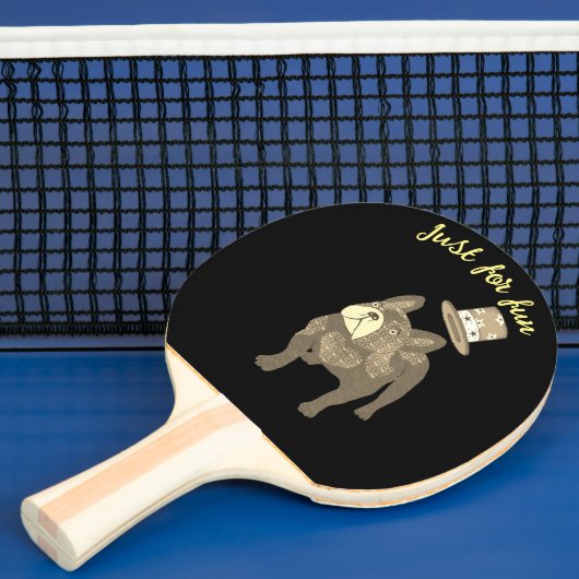 Raquette De Ping Pong Bouledogue français cylindre Nouvel An (Insitu)