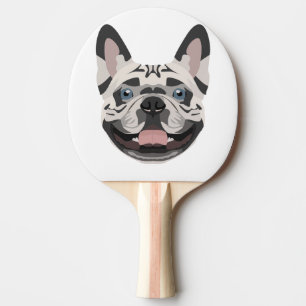 Raquette De Ping Pong Bouledogue français d'illustration