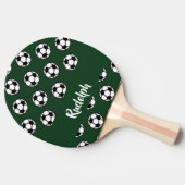 Raquette De Ping Pong Boules de football motif vert (Côté)