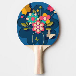 Raquette De Ping Pong Bouquet de fleurs modernes jolies et colorées sur 