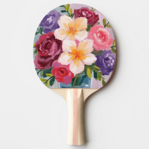 Raquette De Ping Pong Bouquet de fleurs peinture florale aquarelle