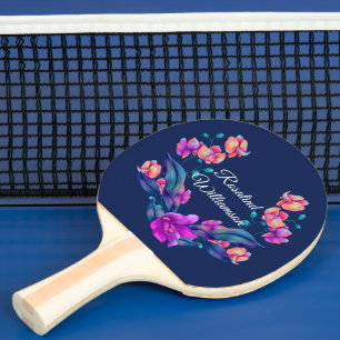 Raquette De Ping Pong Bouquet d'orchidées vibrant Personnaliser avec Nom