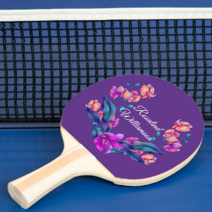 Raquette De Ping Pong Bouquet d'orchidées vibrant Personnaliser avec Nom