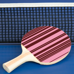Raquette De Ping Pong Bourgogne et motif à rayures roses