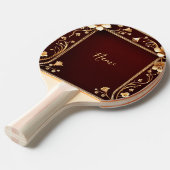 Raquette De Ping Pong Bourgogne Golden Flowers Ping Pong (Devant Angle)