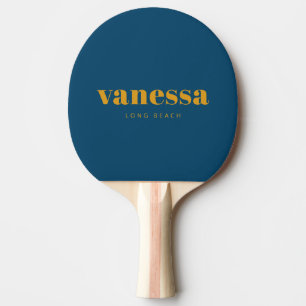 Raquette De Ping Pong Bouton d'Or Brûlé Minimaliste Moderne Classique No