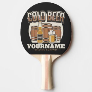 Raquette De Ping Pong Brasserie en chêne froid personnalisée Brasserie