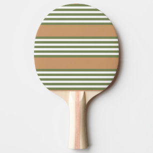 Raquette De Ping Pong Brayures vert olive et blanc motif avec bronze