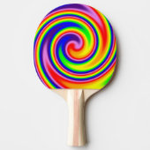 Raquette De Ping Pong Bright Rainbow Swirl Retro Hippie Pride Art (Devant)