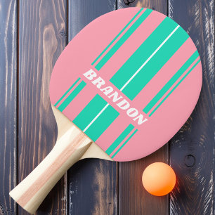 Raquette De Ping Pong Brise de Plage Rayures de Planche Nostalgiques ave
