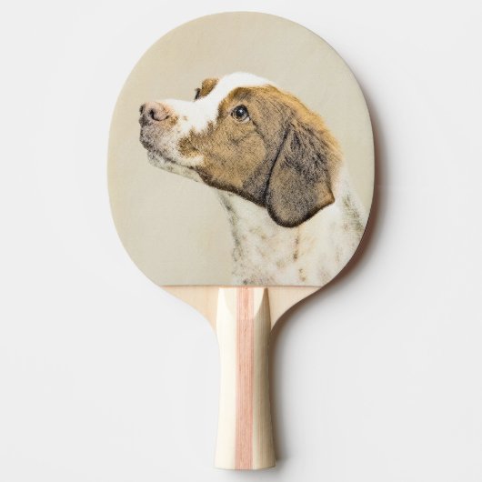 Raquette De Ping Pong Brittany Peinture - Cute Original Chien Art (Devant)